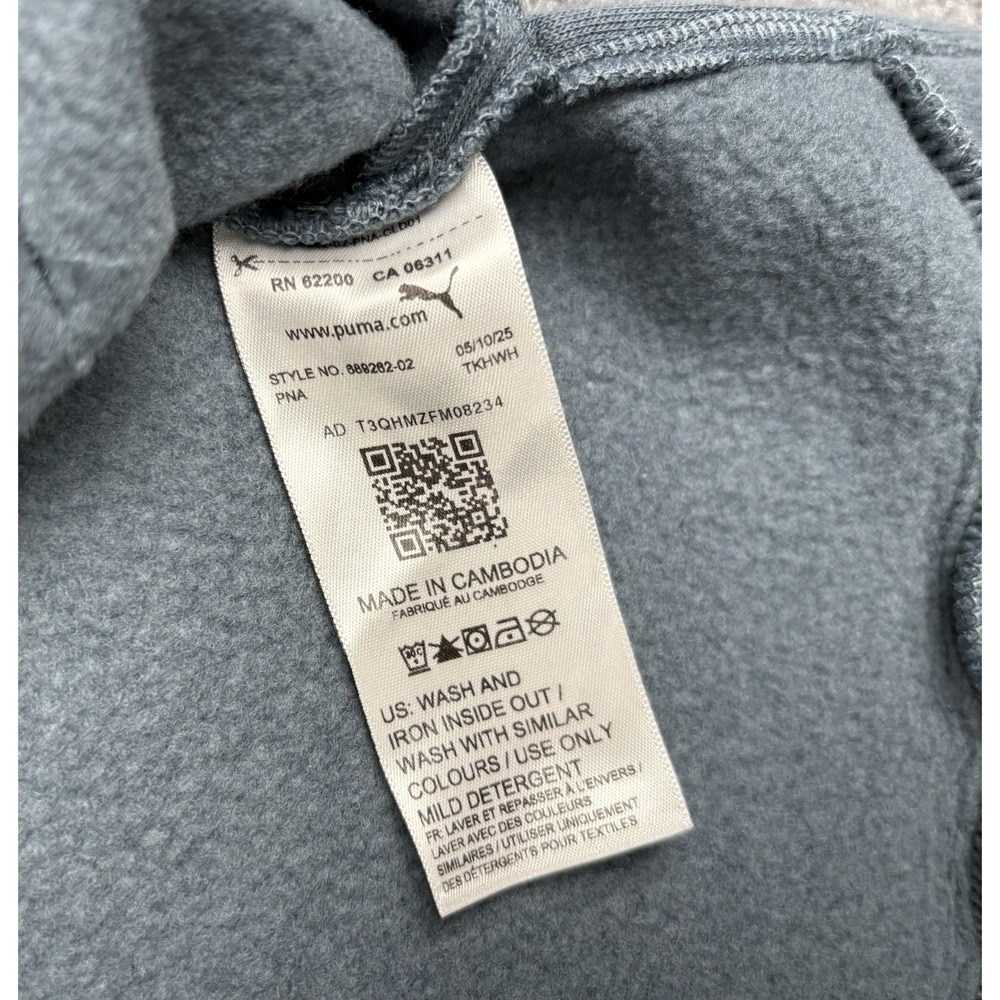 PUMA Women's Long Sleeve Fleece Pullover Hoodie Gray Blue Small Soft Comfort - Picture 6 of 7
